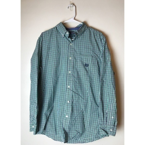 Chaps • Men’s Green Plaid Button Up - Picture 1 of 2